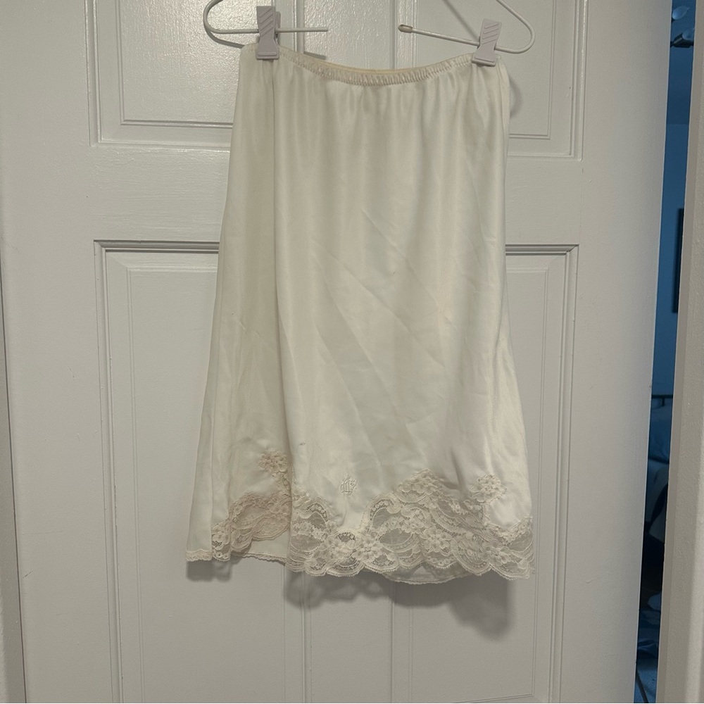 Dior White Lace Trim Skirt